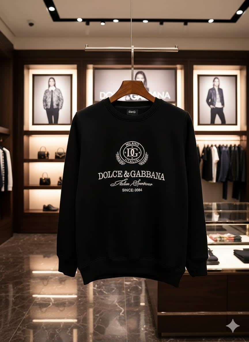 Dolce Gabbana Black Cotton Premium Qaulity Sweatshirt-2