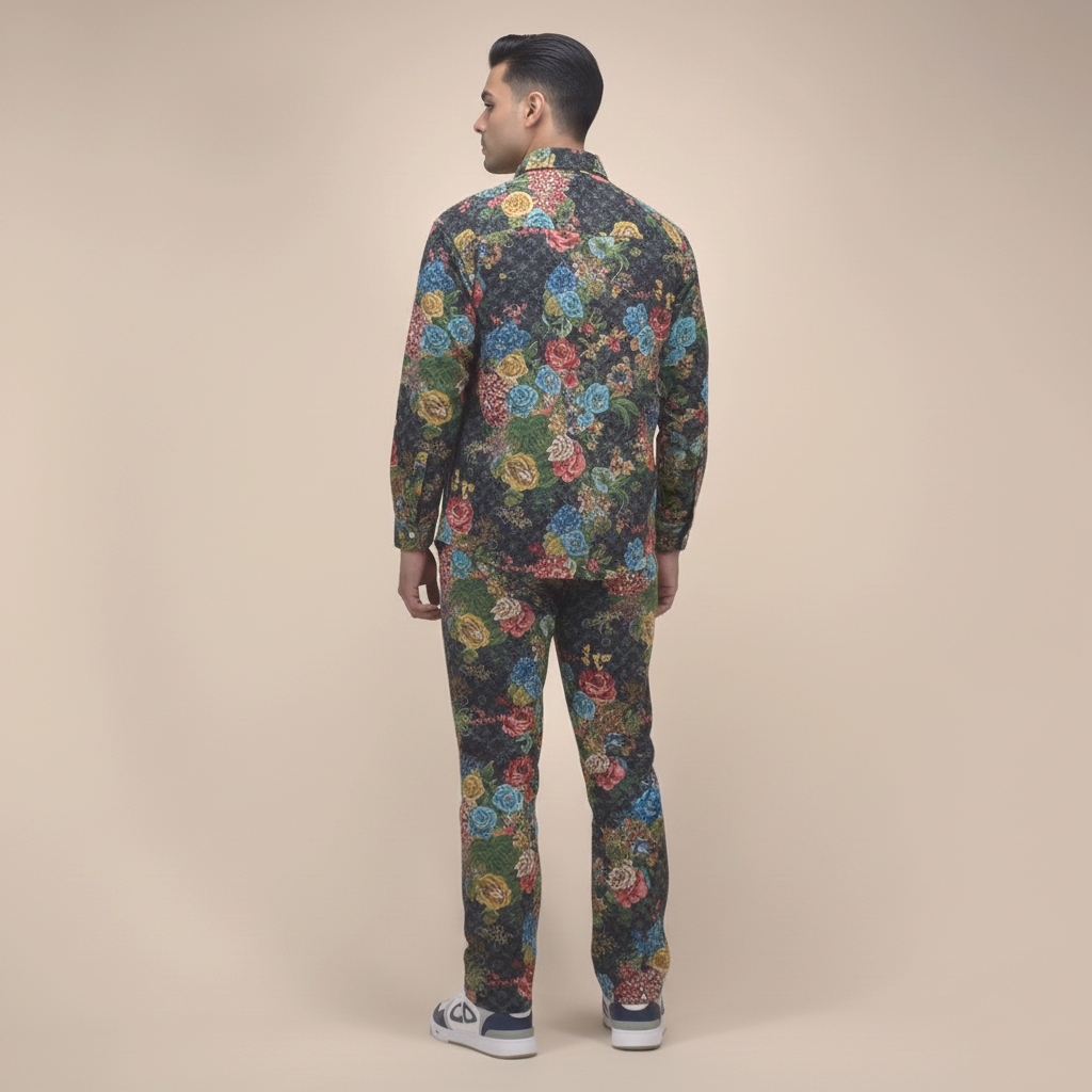 Louis Vuitton Printed Premium Men's Full Sleeve Shirt & Pant Combo-4