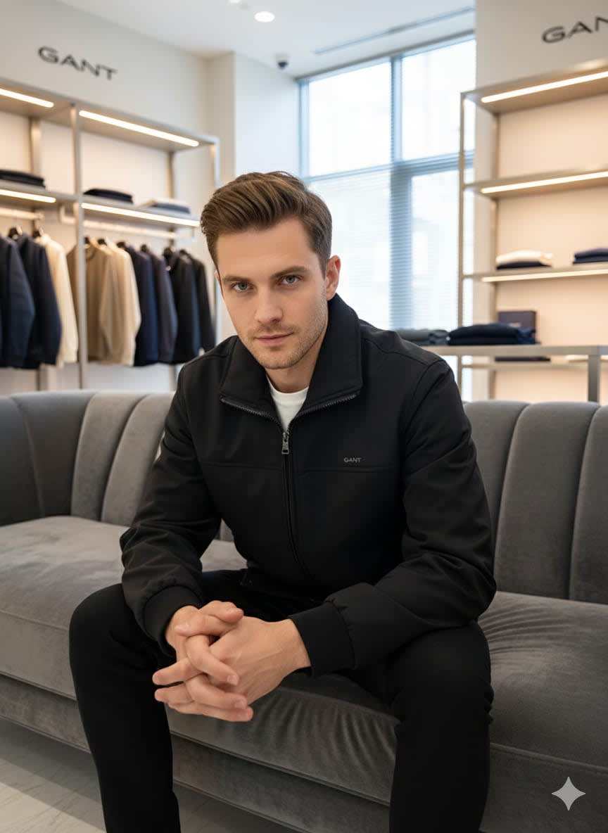 Gant Black Premium Quality Imported Fabric Full Jacket-6