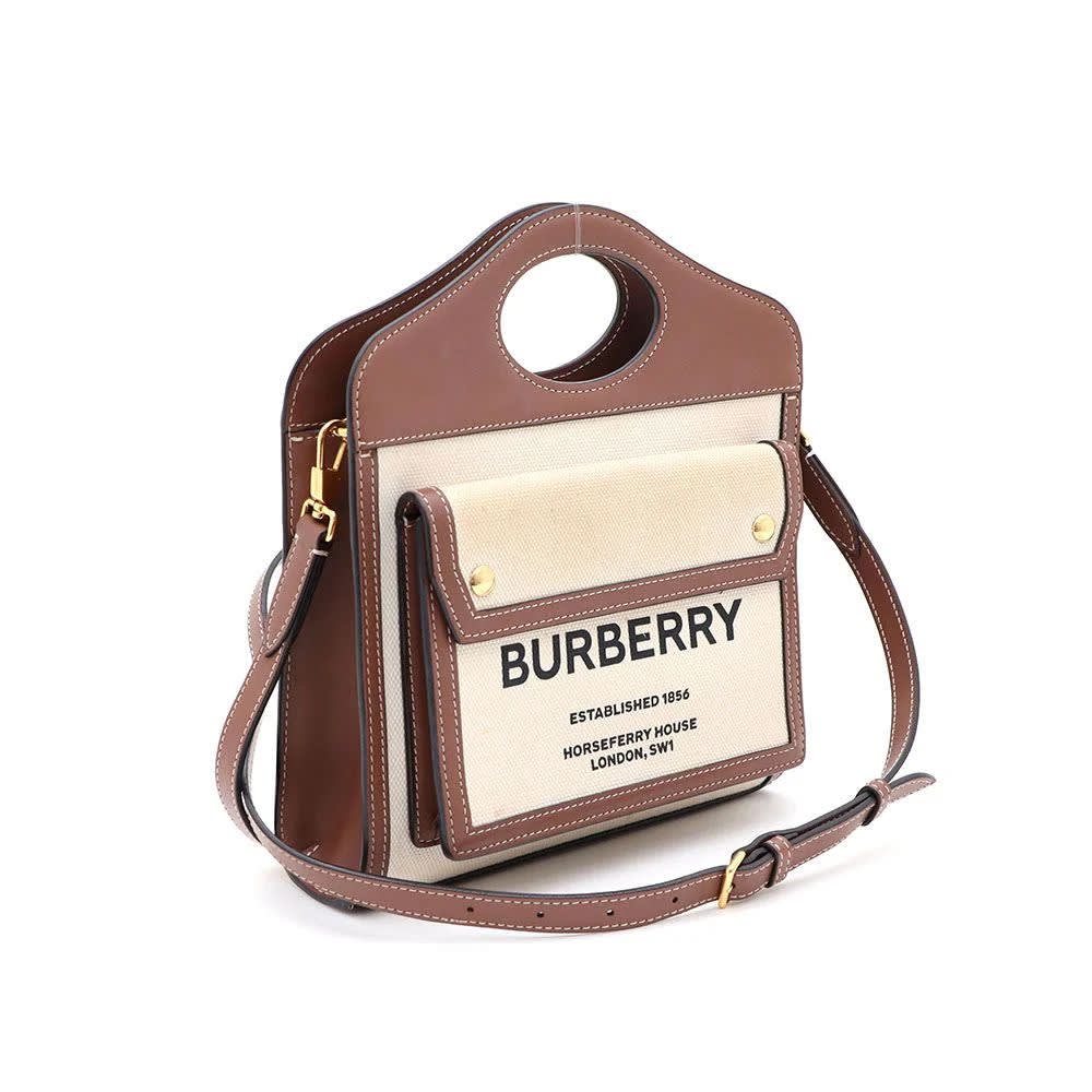 Burberry Horseferry White Pocket Small Tote Bag-0