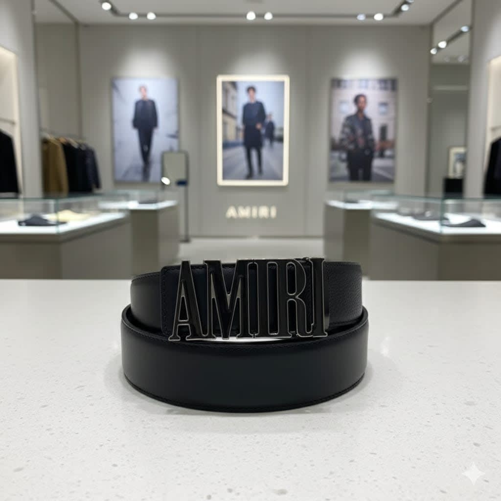 Amiri Black Premium Quality Belt-0
