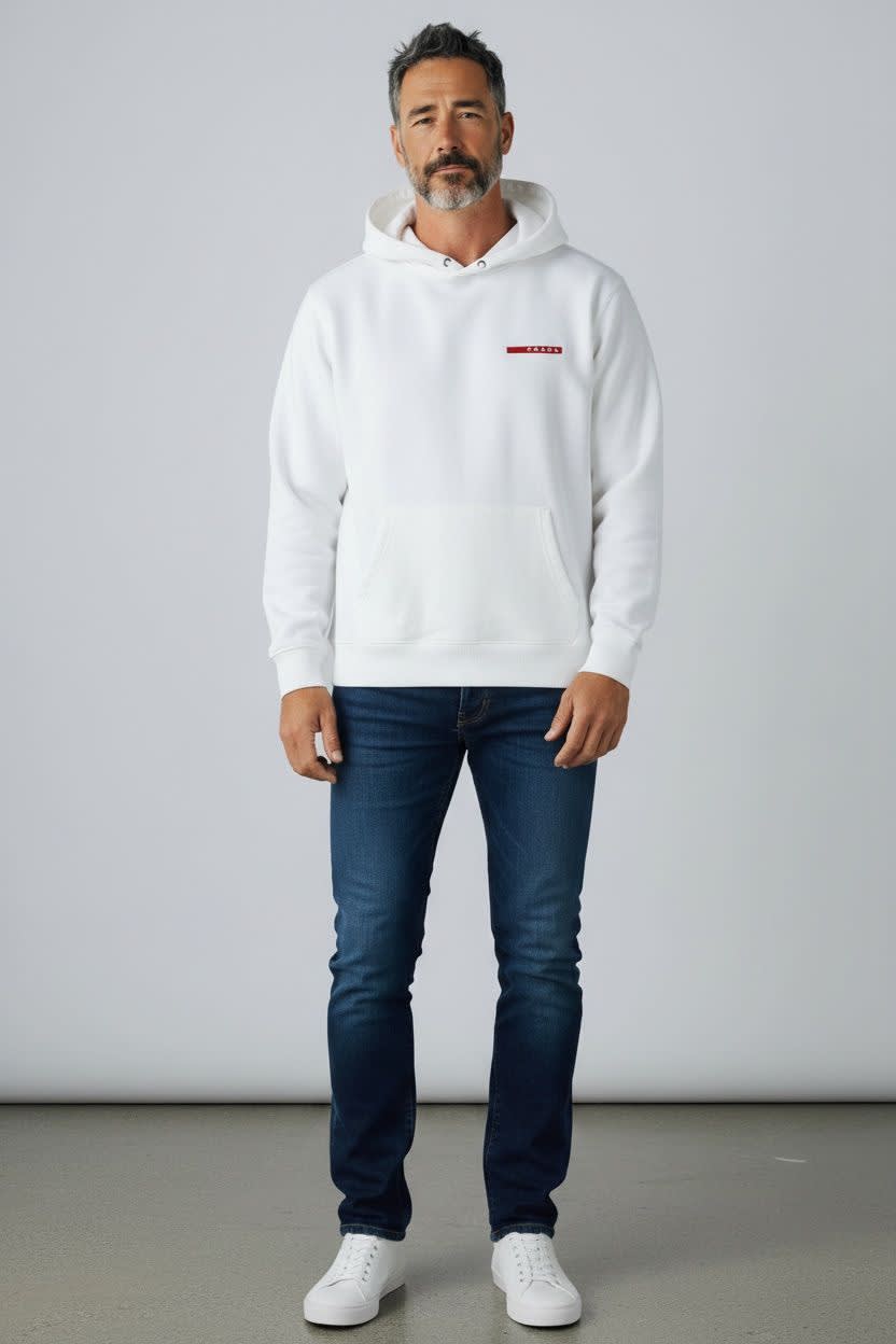 Prada White Embroidery Logo Premium Quality Hoodie-2