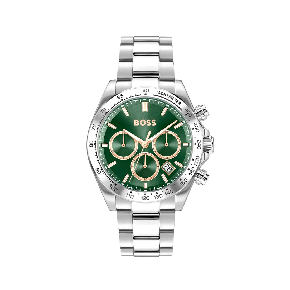 Boss Hero 2.0 Green-Dial Chronograph Watch With Two-Tone Bracelet 1514268-0