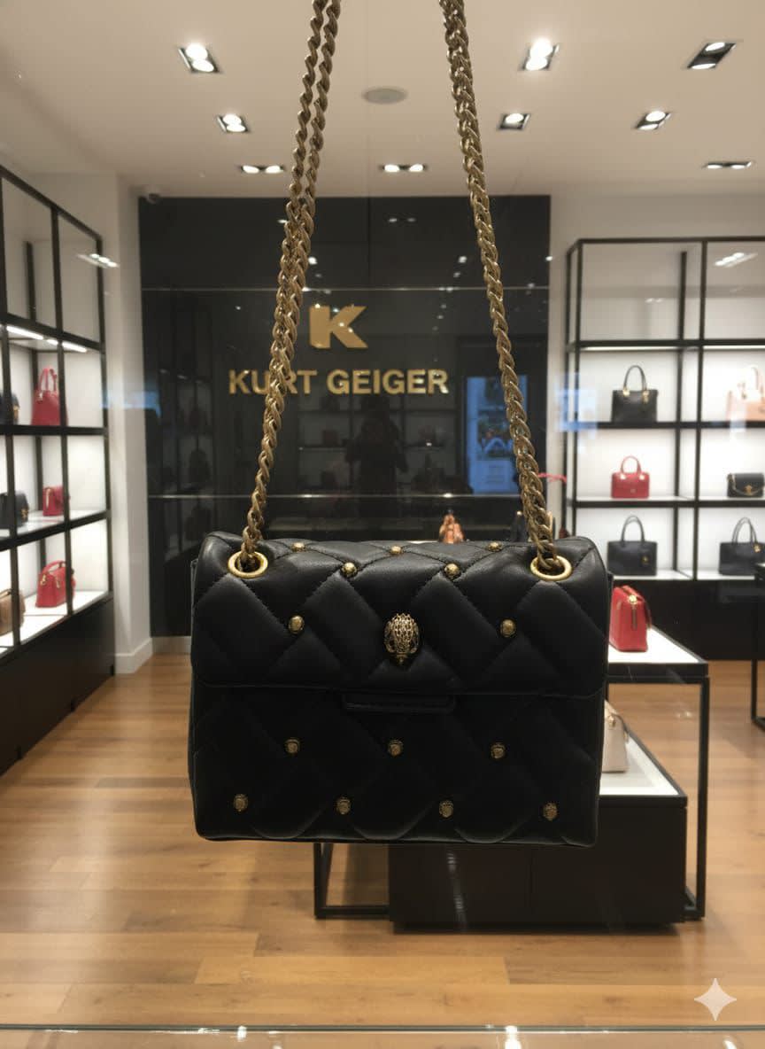 Kurt Geiger Kensington Black Signature Stitch Shoulder Bag-0
