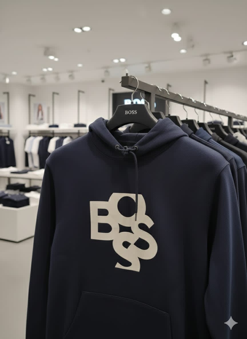 Boss Blue Hood Embroidery Logo Hoodie-1