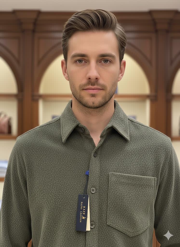 Ralph Lauren Embroidered Green Premium Cotton Shirt-3