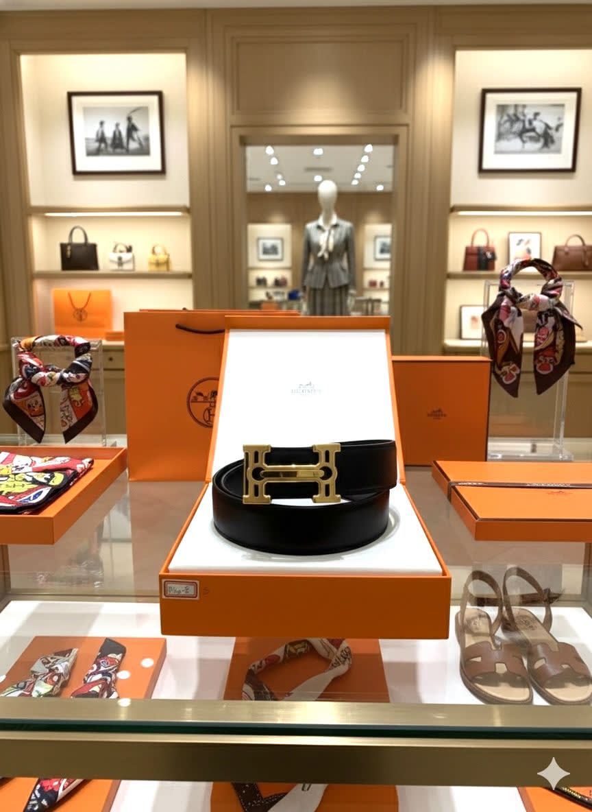 Hermes Golden Premium Quality Leather Belt-3