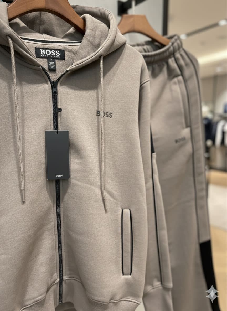 Hugo Boss Light Brown Premium Quality Warm Tracksuit --3