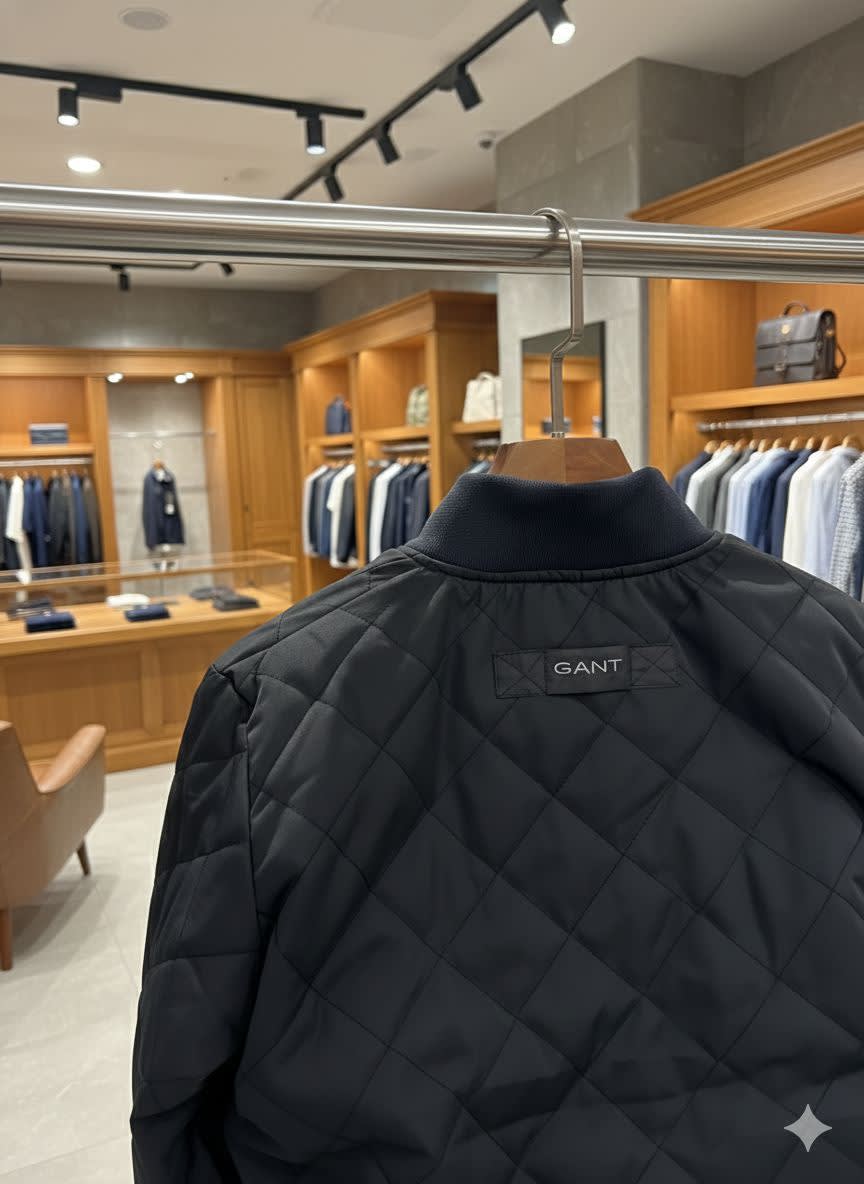 Gant Blue Premium Quality Imported Fabric Full Bomber Jacket-5