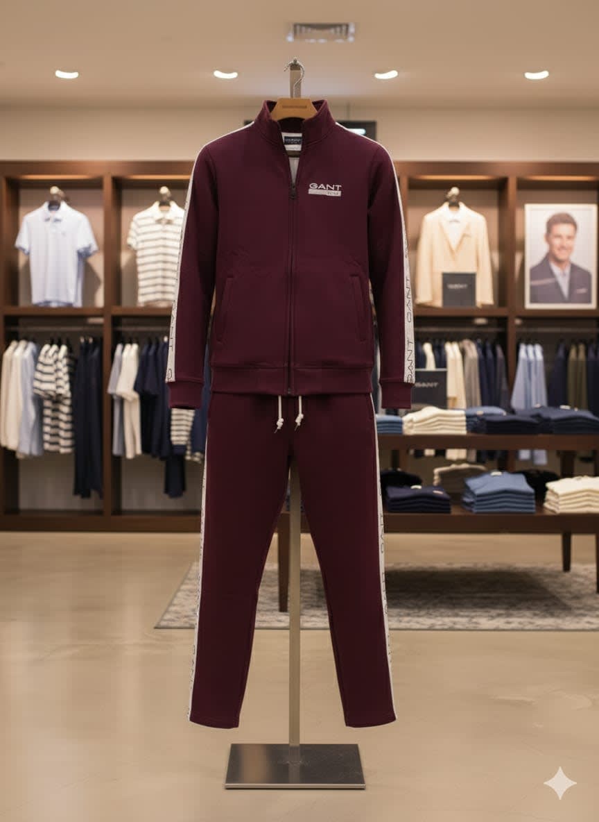 Gant Wine Premium Quality Warm Tracksuits-3