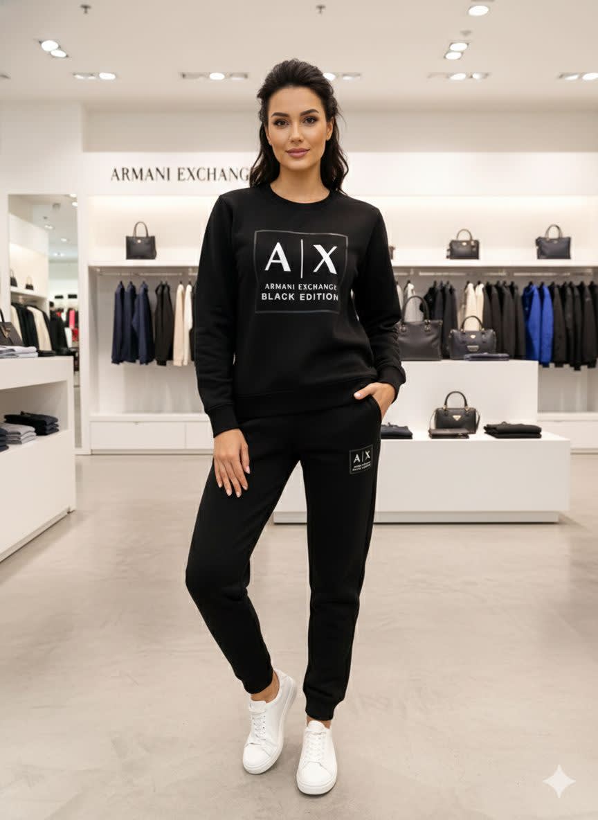 Armani Exchange Black Premium Quality Tracksuits-0