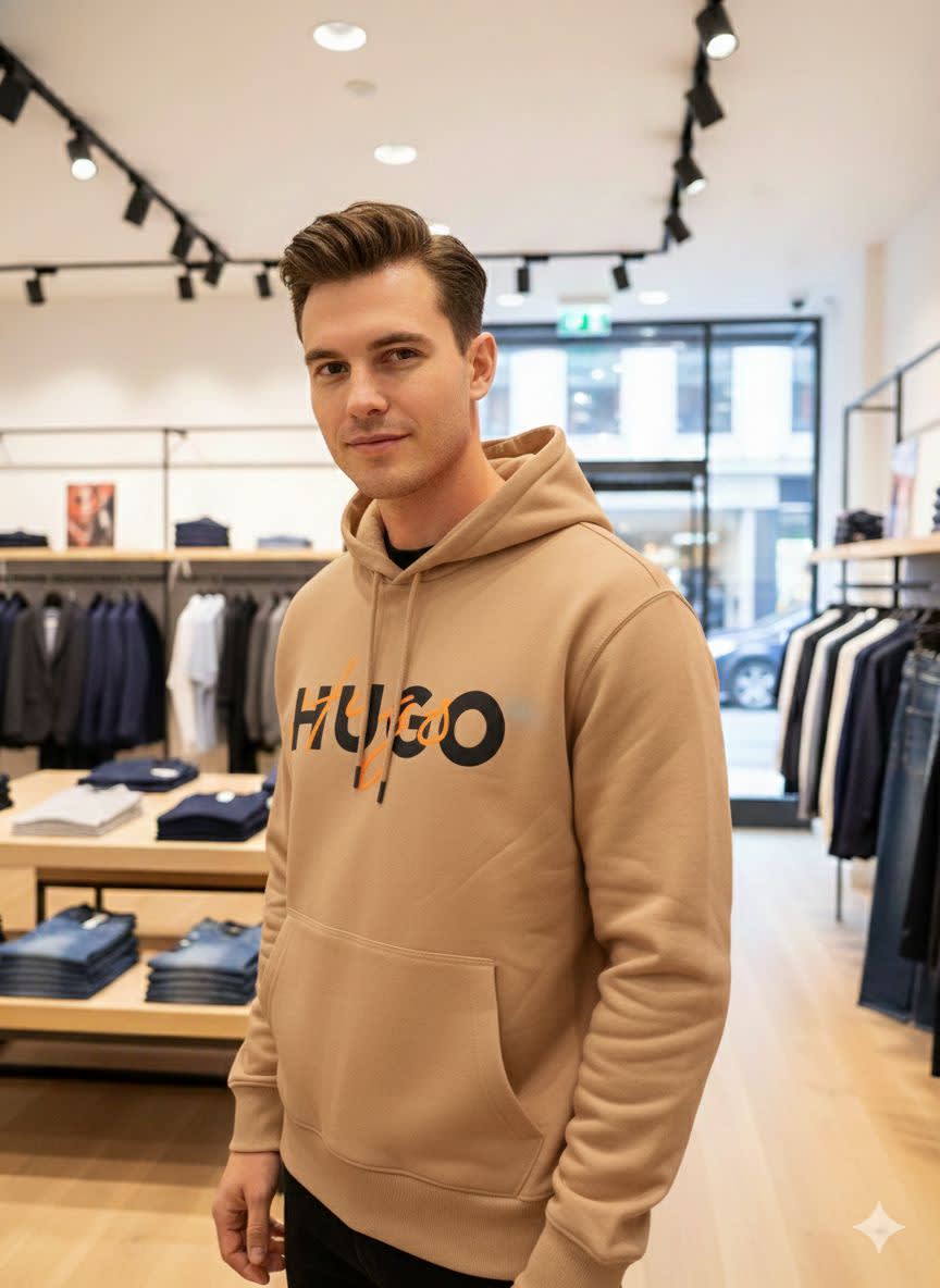 Boss Brown Hood Embroidery Logo Hoodie-0