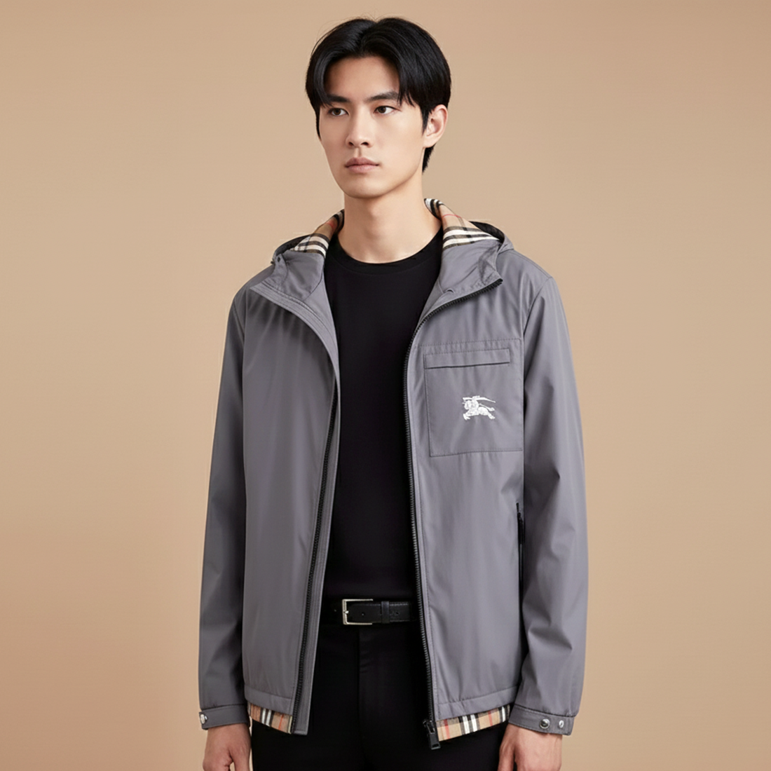 Burberry Grey Vintage Hooded Jacket-0