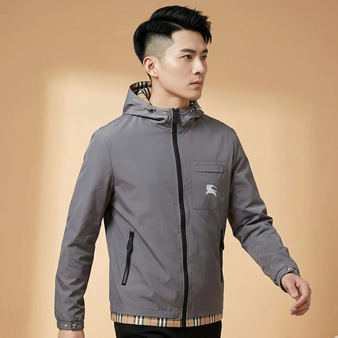 Burberry Grey Vintage Hooded Jacket-1