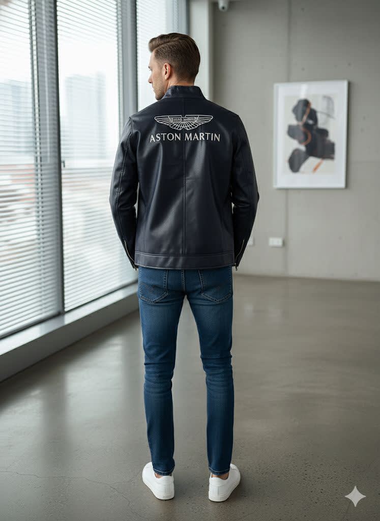 Astron Martin Embroidered logo Black Premium Quality jacket-4