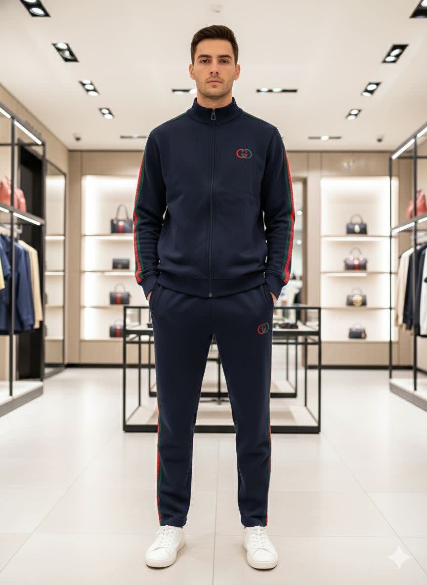 Gucci Blue Premium Quality high End Authentic Track Suit-0