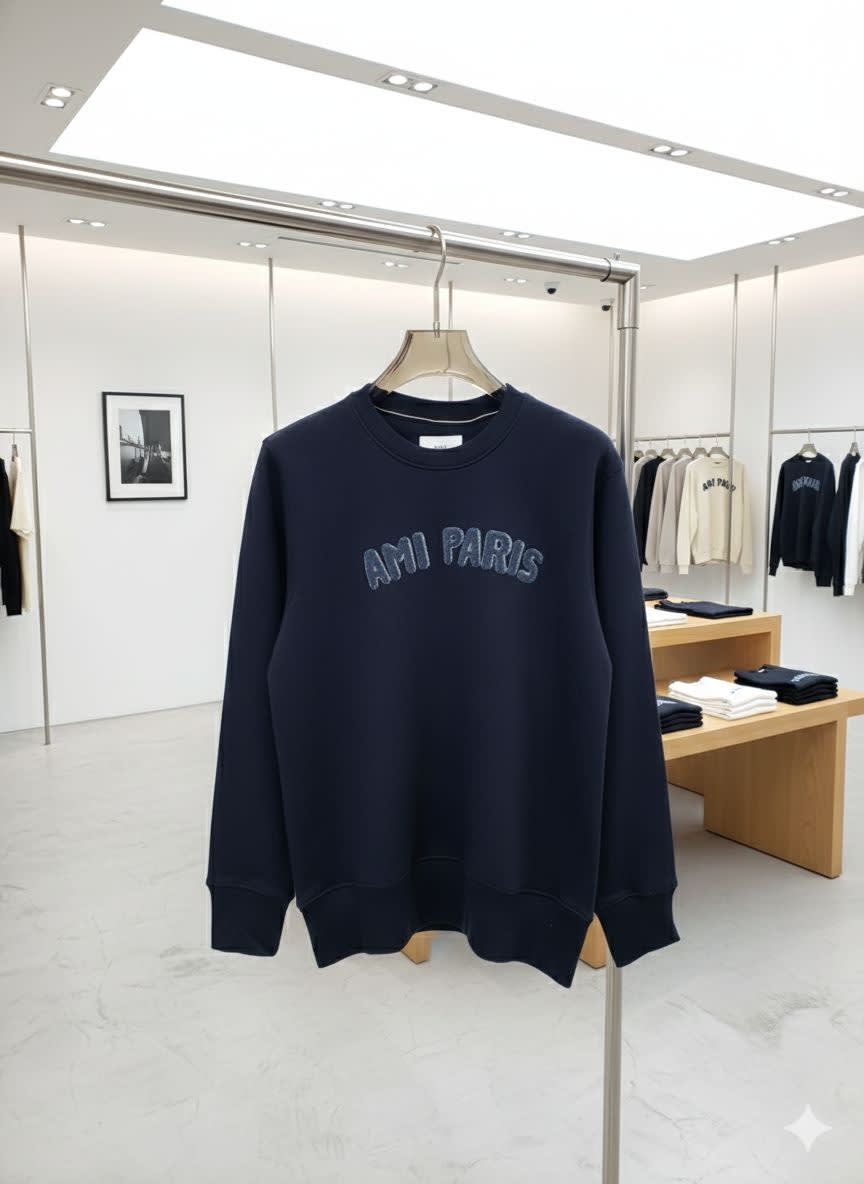 Ami Paris Dark Blue Premium Quality Luxury Sweatshirt-2