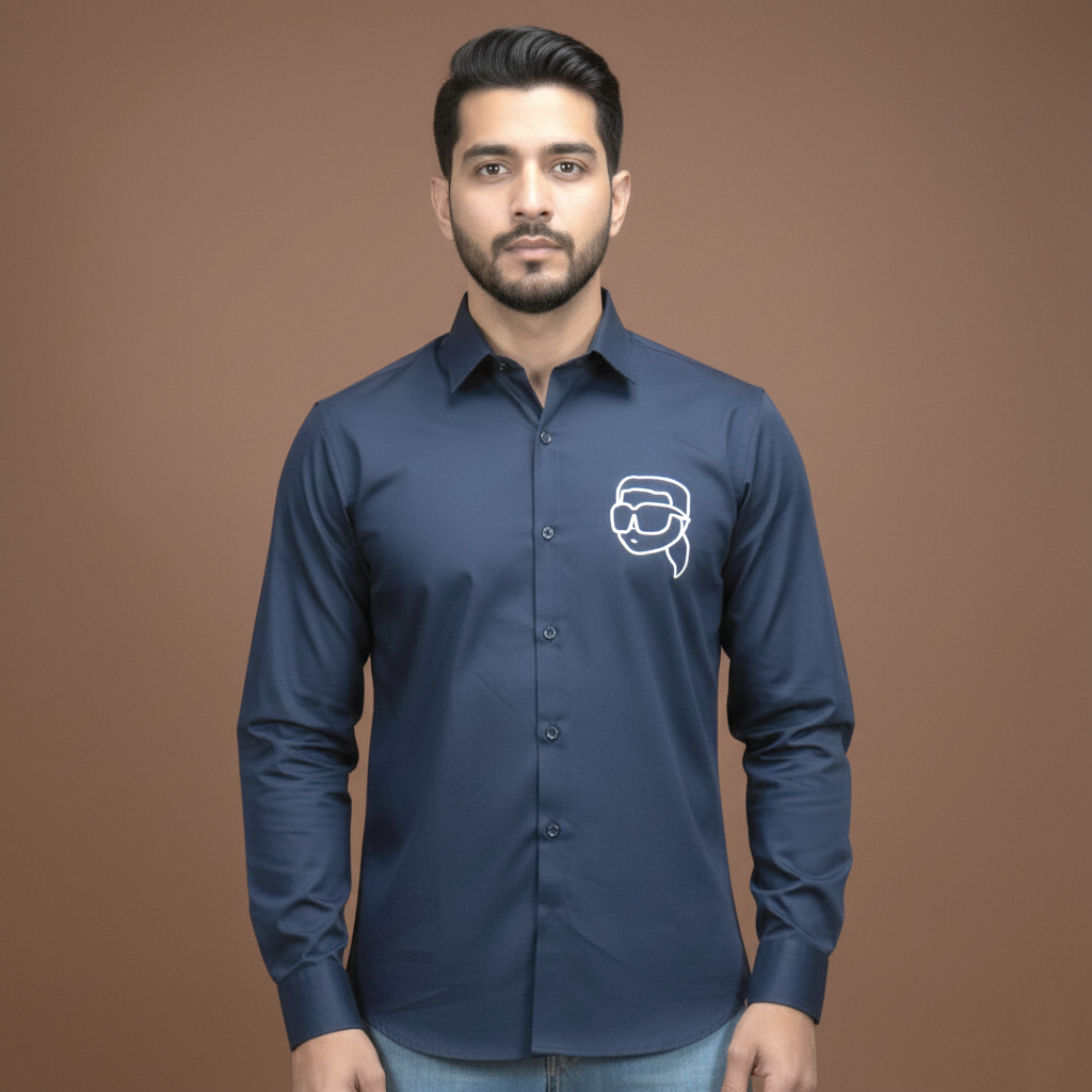 Karl Lagerfeld Navy Blue Premium Quality Shirt-1