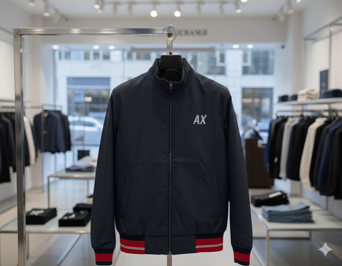 Armani Exchange Blue Authentic Bomber Jacket-2