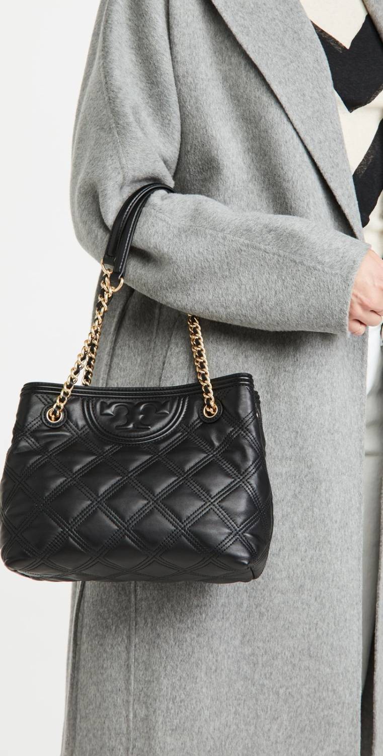 Tory Burch Flemin Medium Leatherite Black Hobo Bag-1