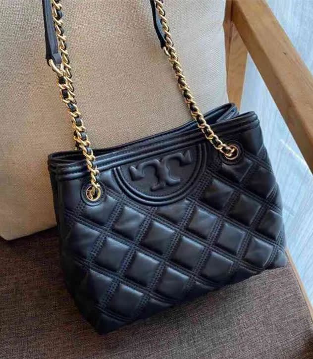 Tory Burch Flemin Medium Leatherite Black Hobo Bag-0