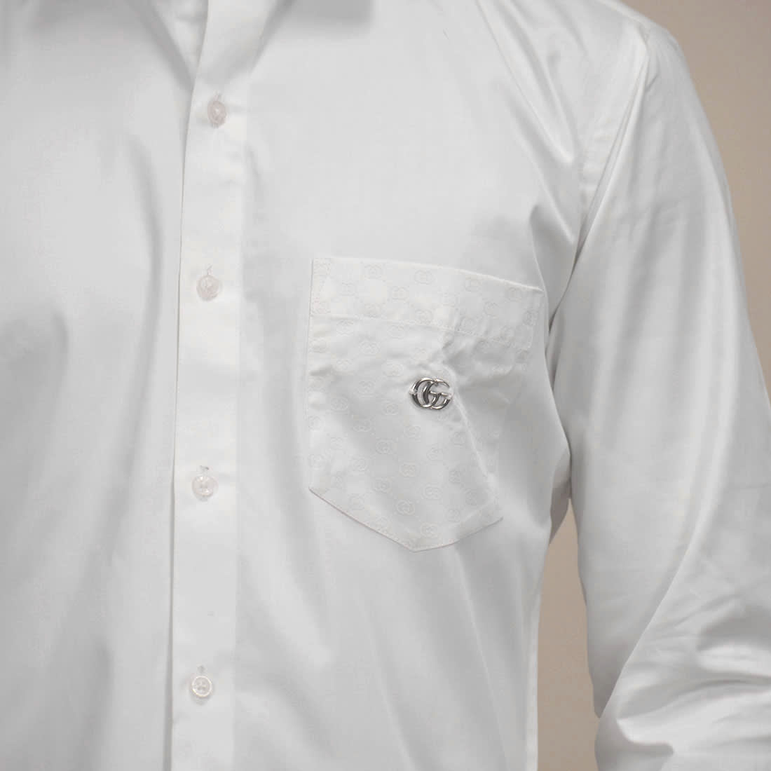 Gucci Pocket Printed White Premium Shirt-3