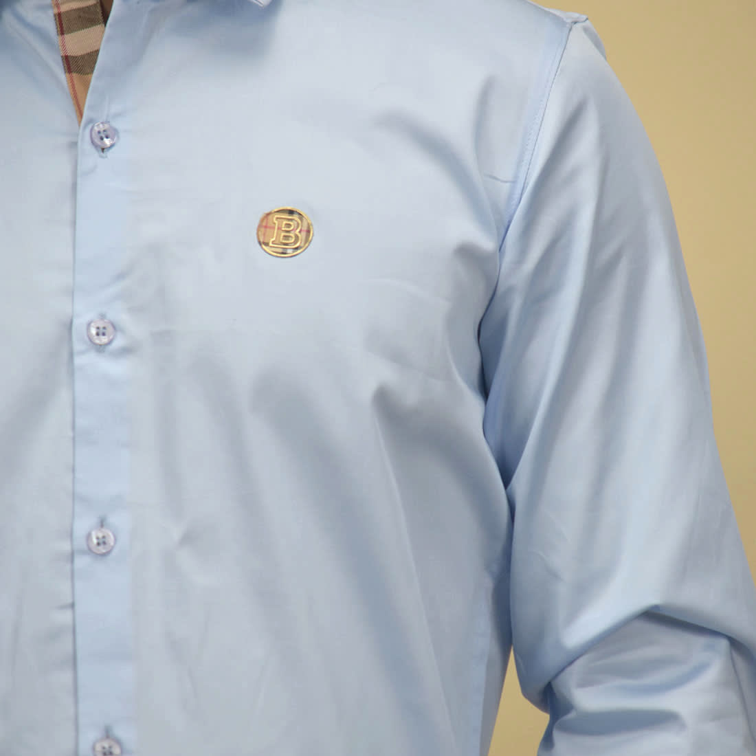 Burberry Sky Blue Premium Quality Shirt-4