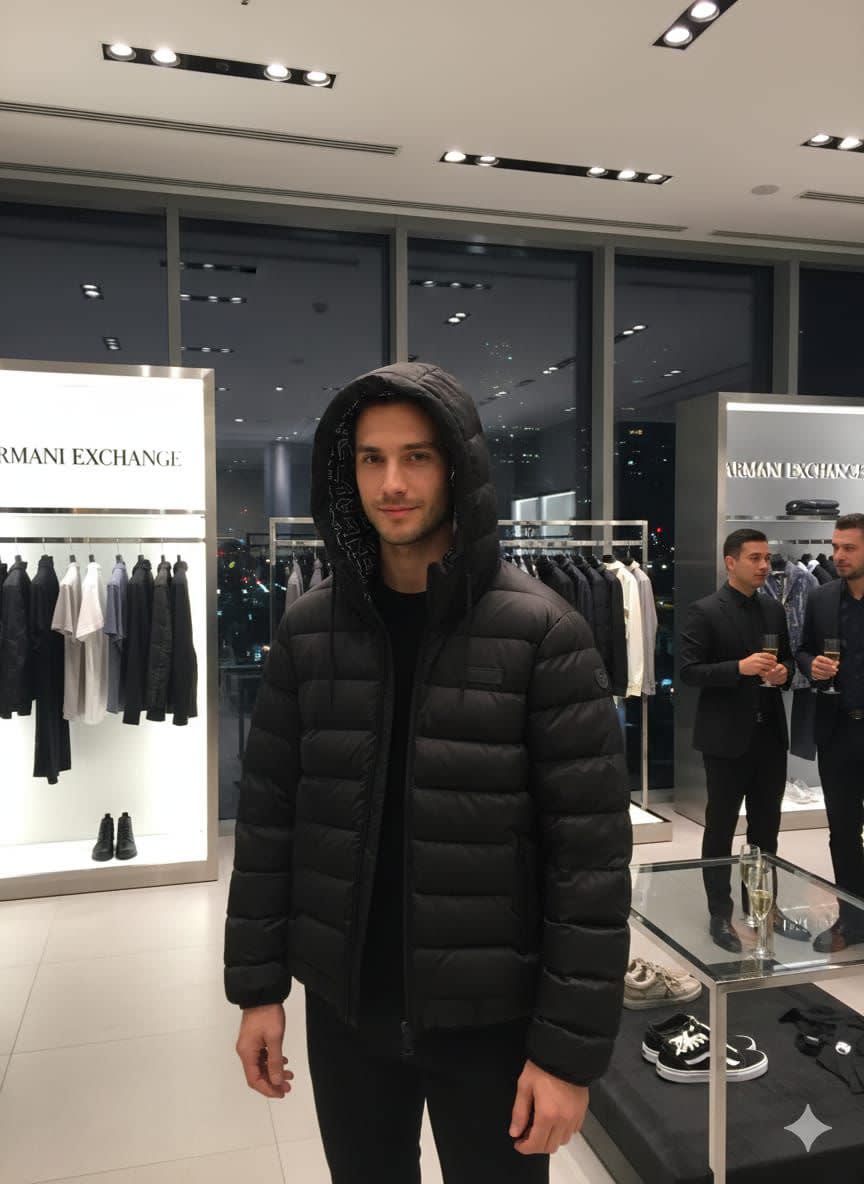 Armani Exchange Black Authentic Oblique Reversible Jacket-3