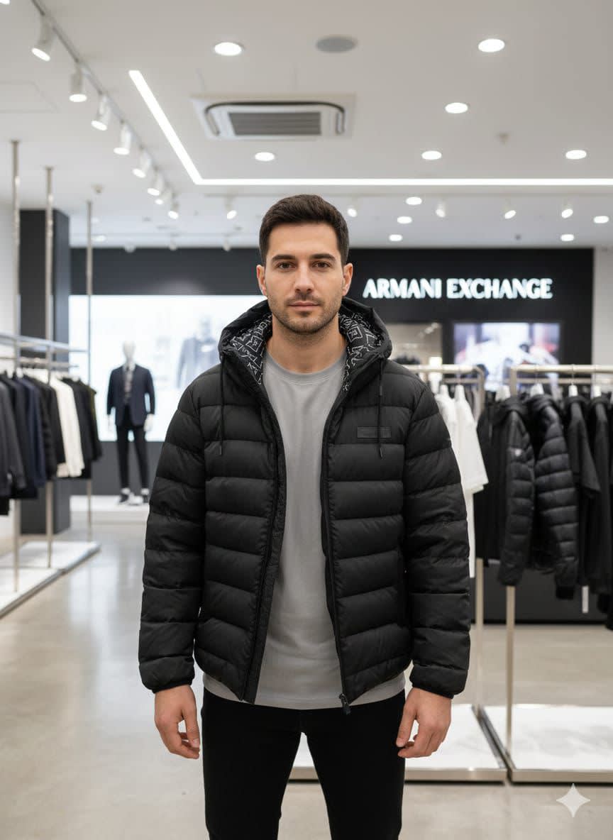 Armani Exchange Black Authentic Oblique Reversible Jacket-2