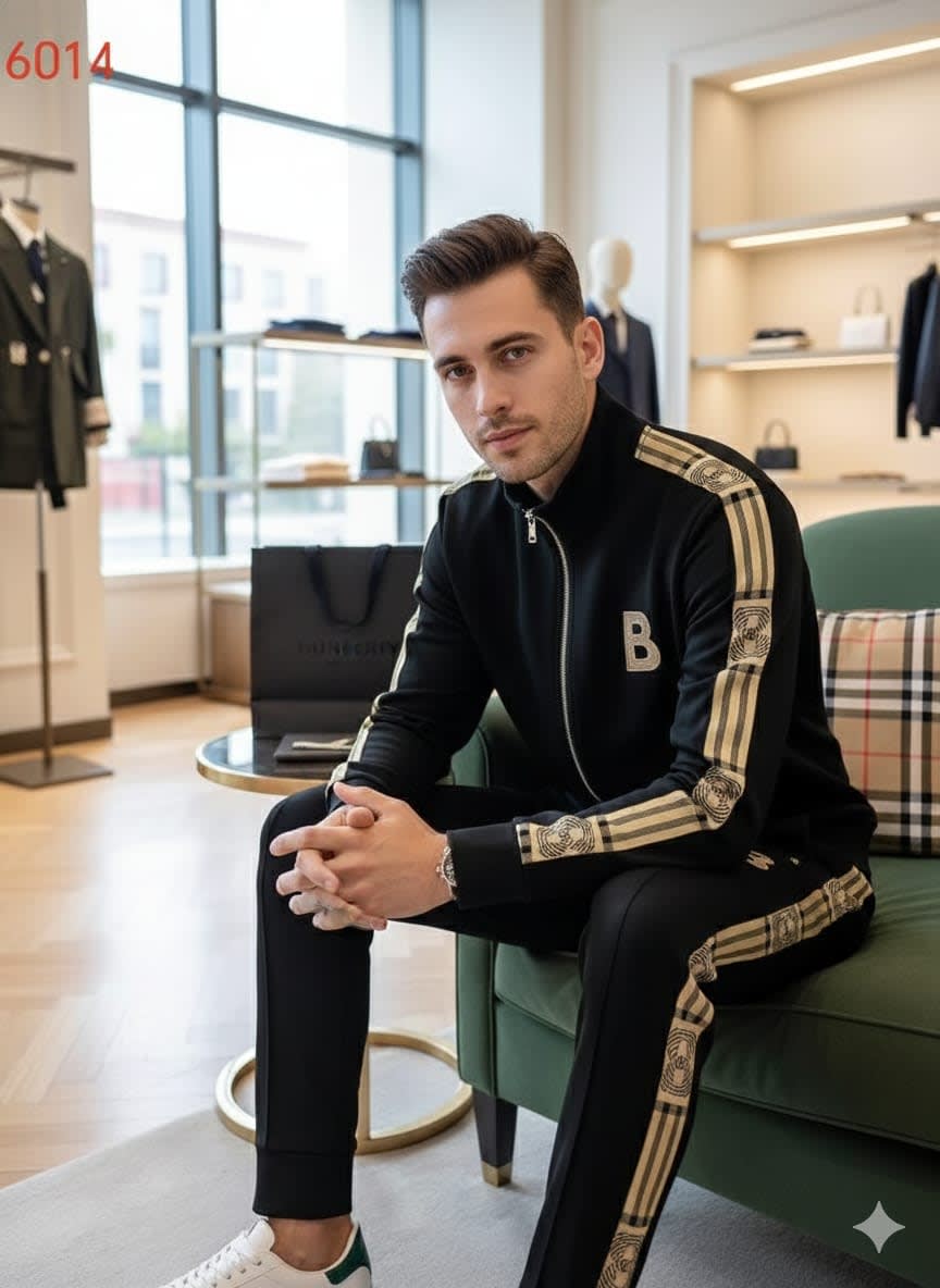 Burberry Embroidered logo Black Premium Tracksuit-4