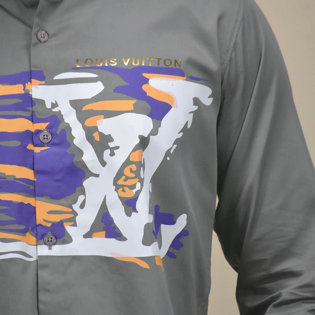 Louis Vuitton Grey Premium Luxury Shirt-4