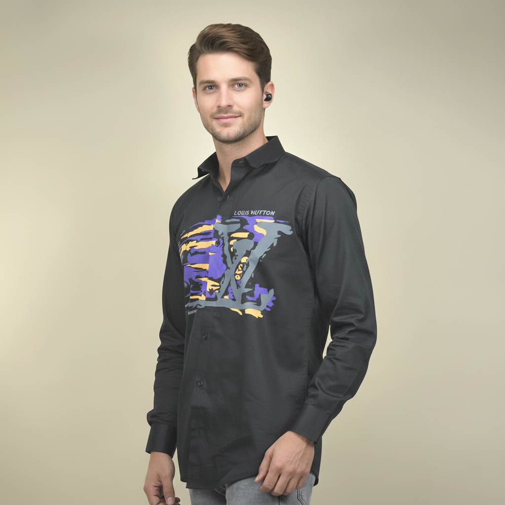 Louis Vuitton Black Premium Luxury Shirt-0