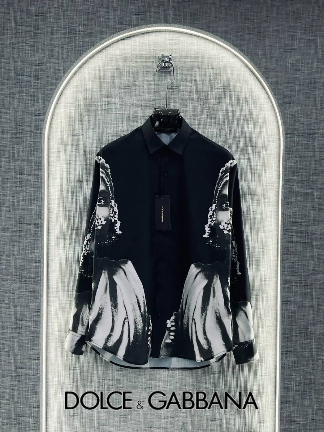 Dolce & Gabbana Embroidery Blue Printed Cotton Shirt-0