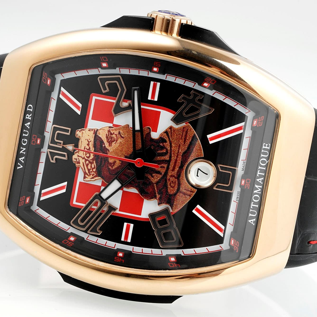 Franck Muller Vanguard V45 Croatia ZVONIMIR Rose Gold, Crown, Black Dial Watch-4