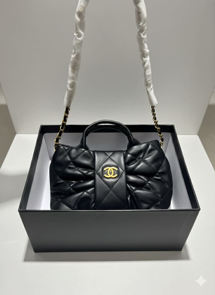 Chanel Black Small Bow Bag-0