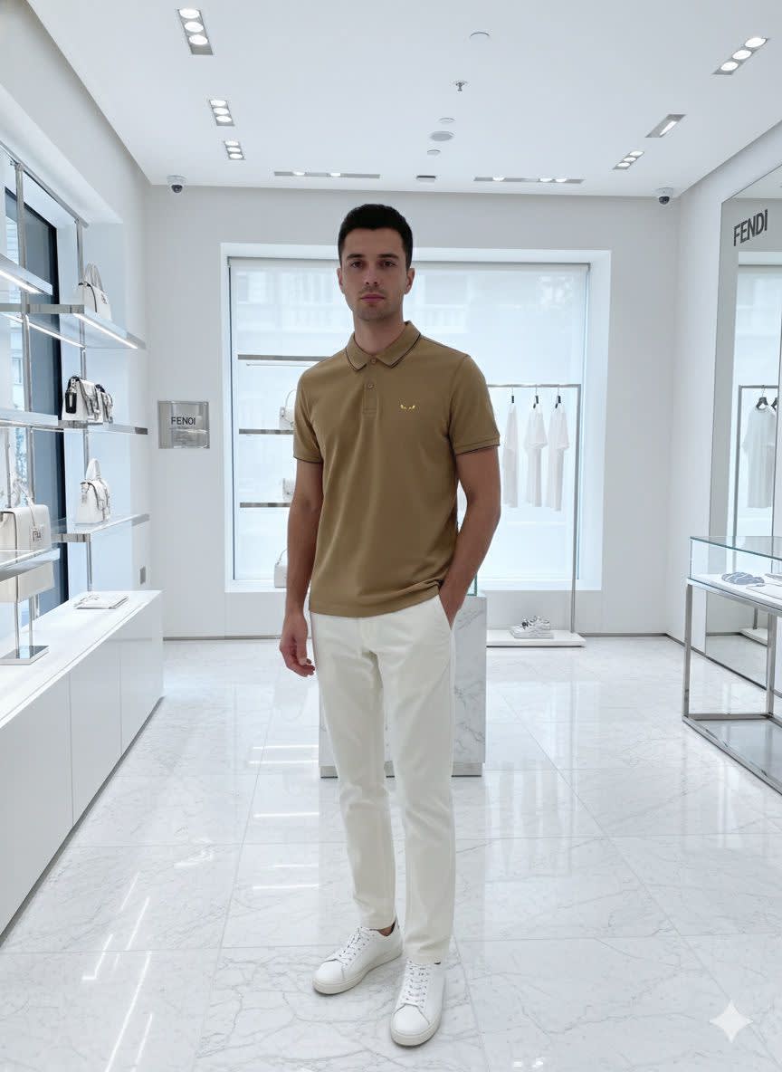 Fendi Brown Premium Quality T-shirt-0