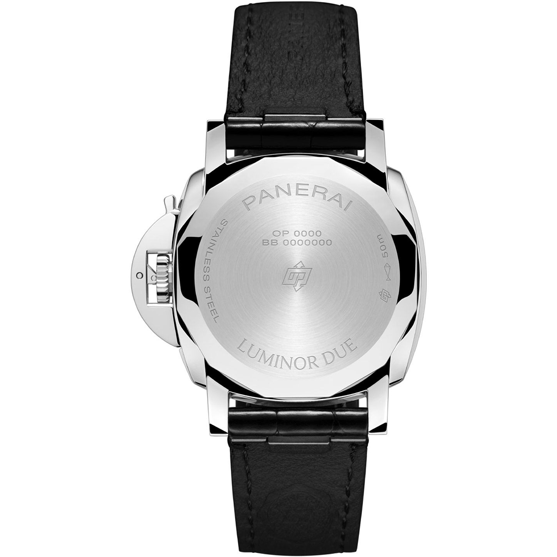 Panerai Luminor Due Automatic Black Leather Strap Mens Watch PAM01552-1
