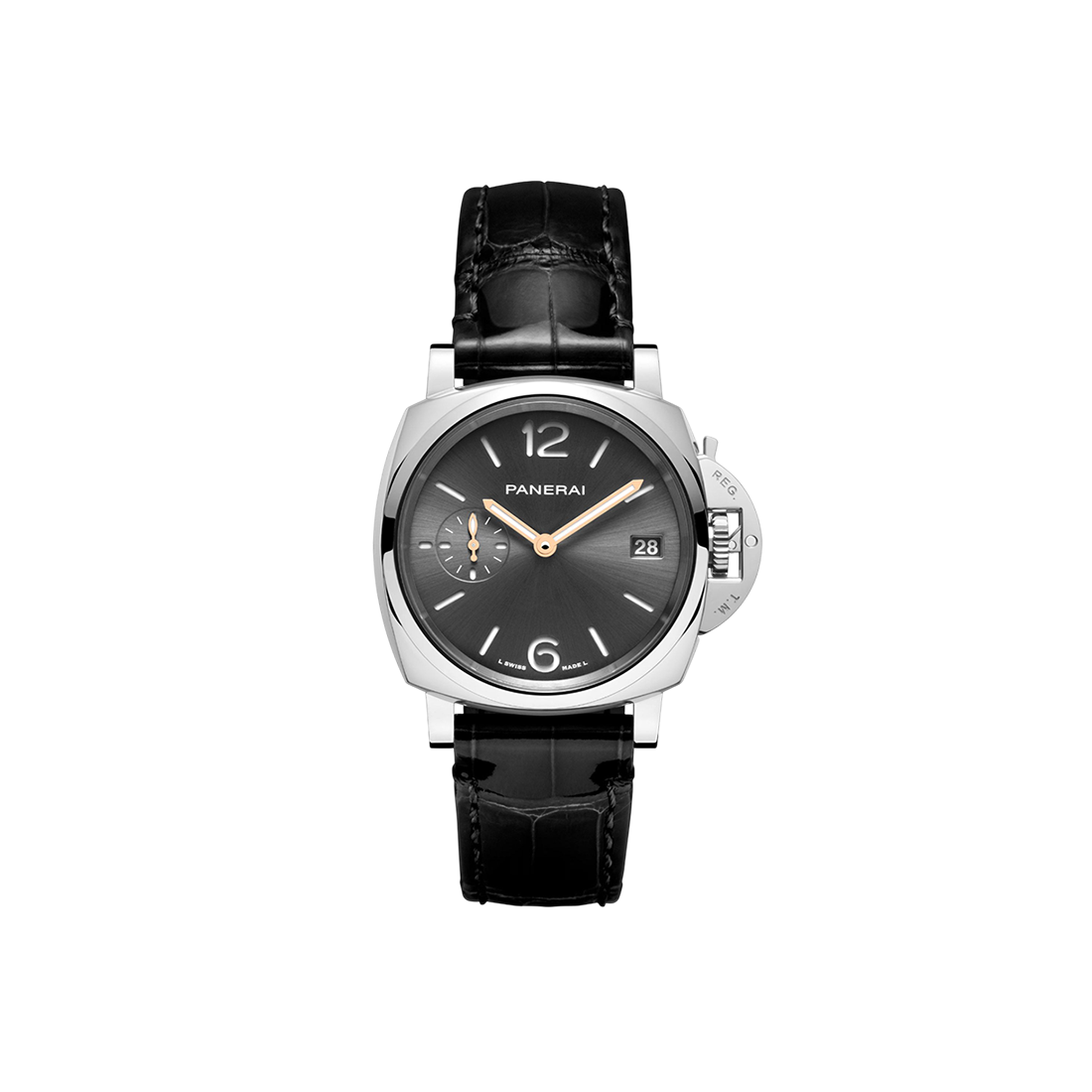 Panerai Luminor Due Automatic Black Leather Strap Mens Watch PAM01552-0