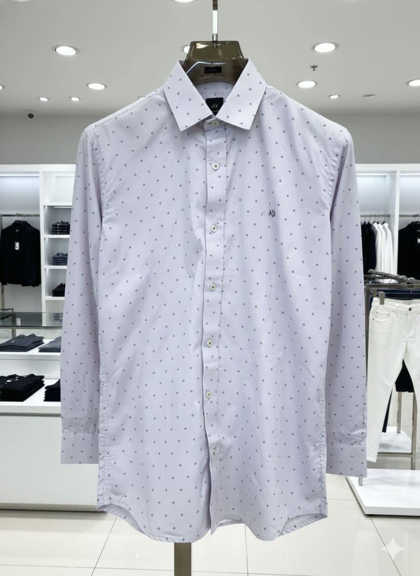 Armani Exchange Sky Blue Premium Qualiy Cotton Shirt-2