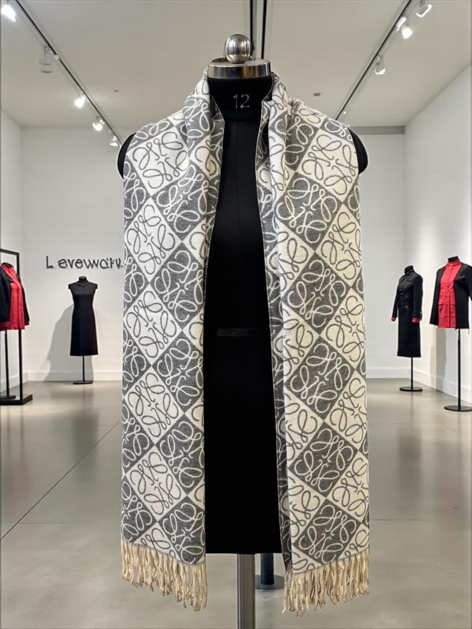 Loewe Anagram Beige Woollen Stole-1