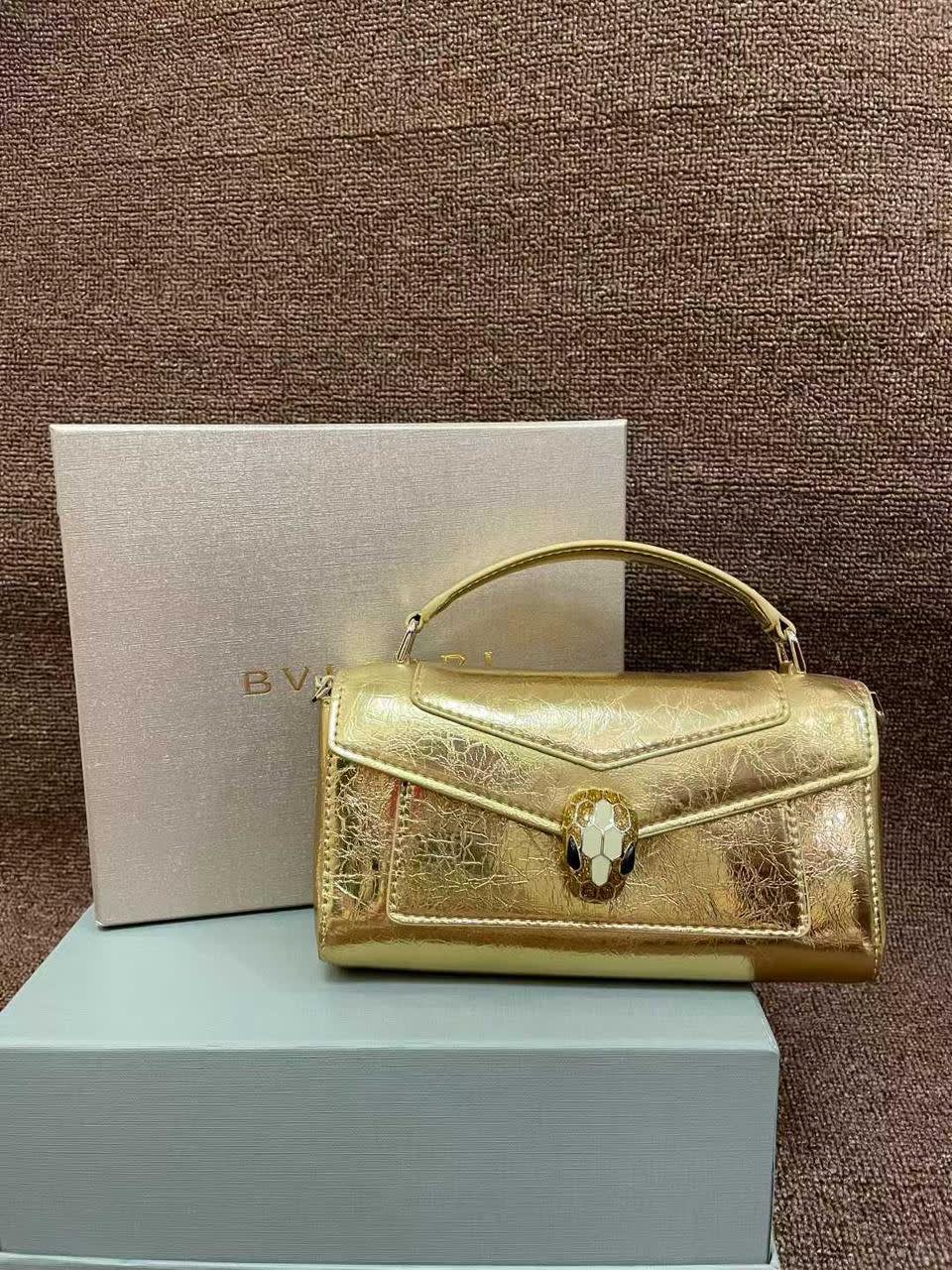 Bvlgari Serpenti Forever Top Golden Shoulder Bag-0