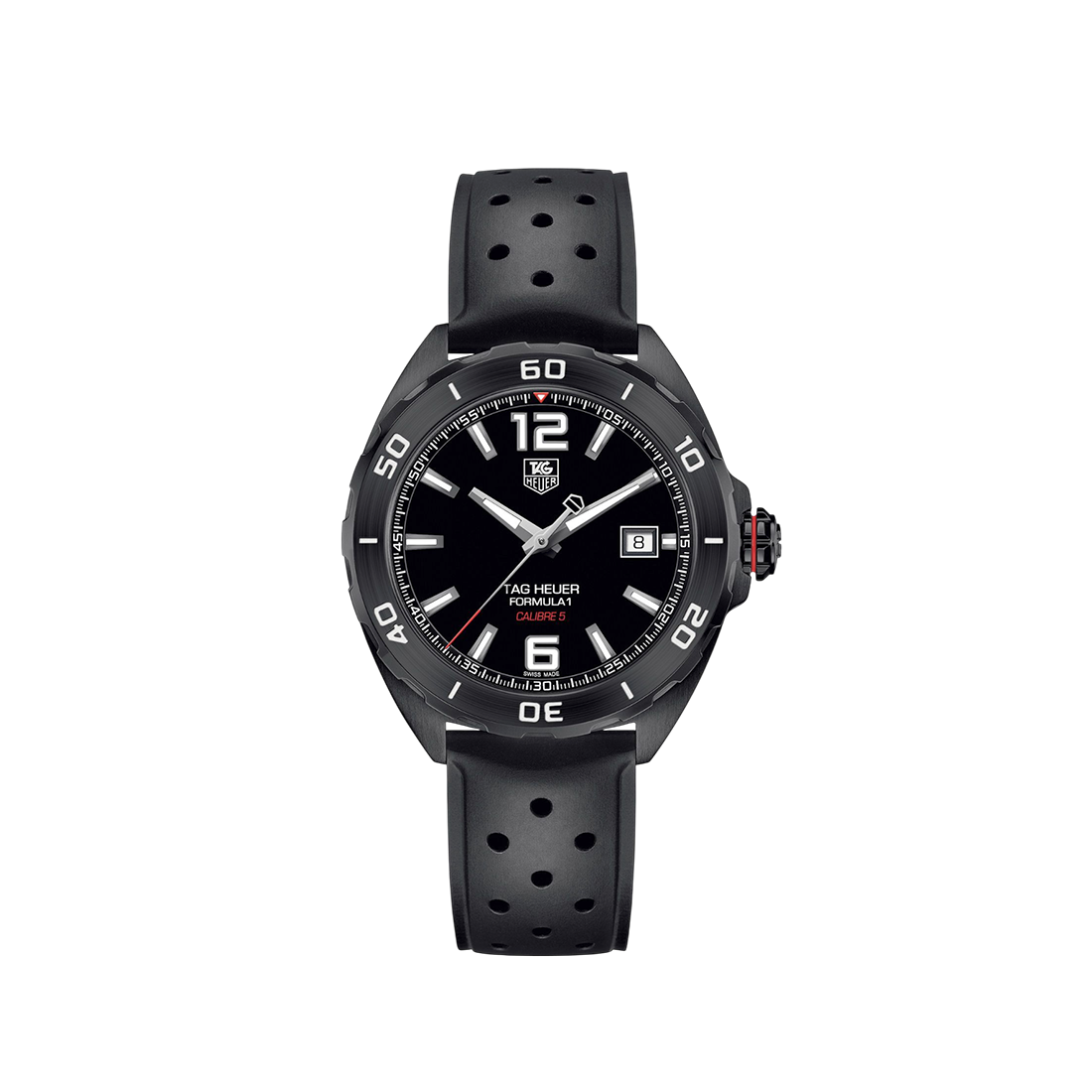 TAG Heuer Formula 1 Calibre 5, Black Dial, Black Rubber Strap Watch WAZ2113.FT8023-0