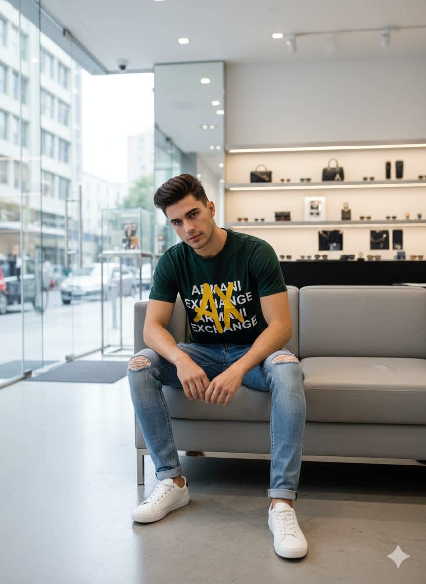 Armani Exchange Green Premium Quality Polo Shirt-0