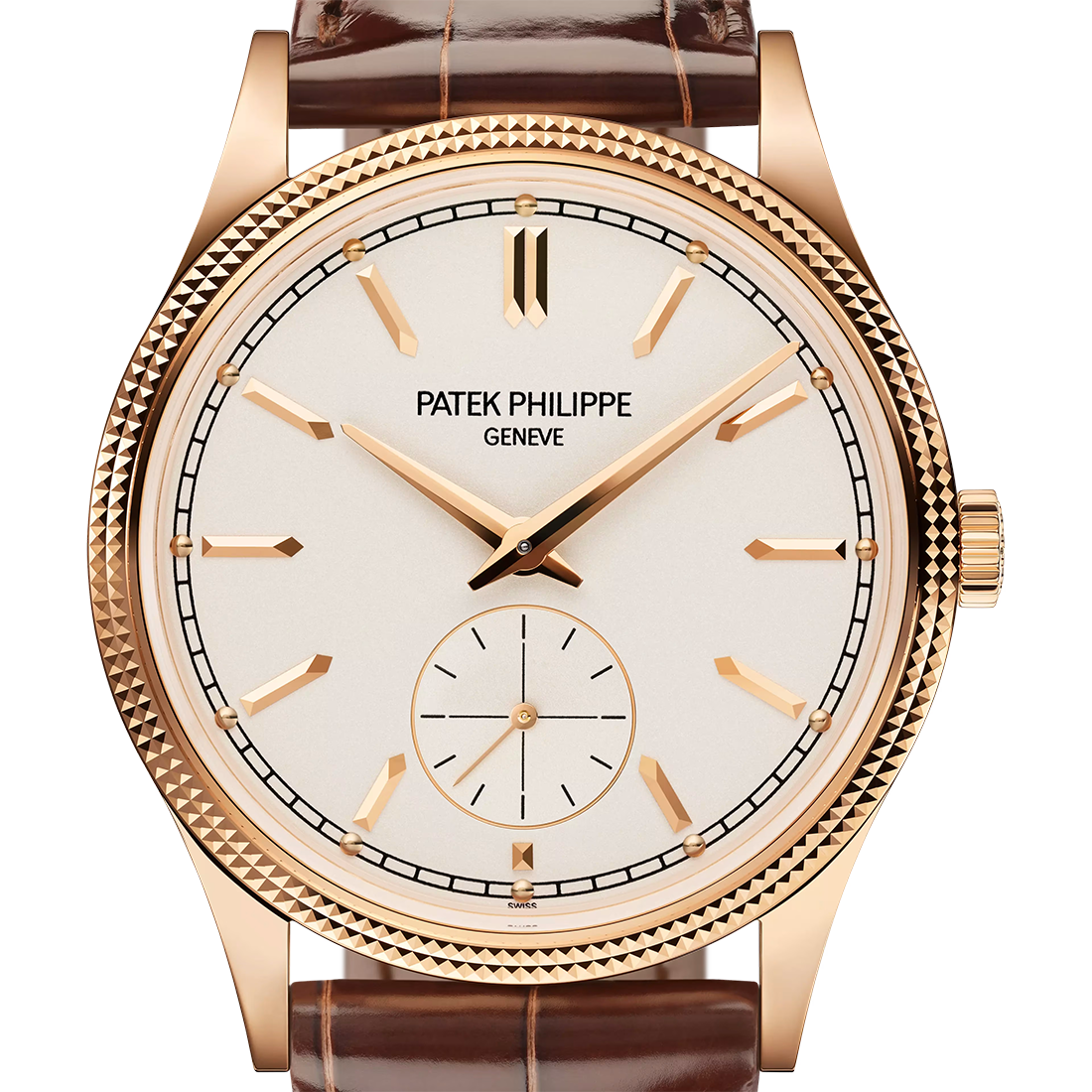Patek Philippe Calatrava "Clous de Paris" Rose Gold Mens Watch 6119R-001-2