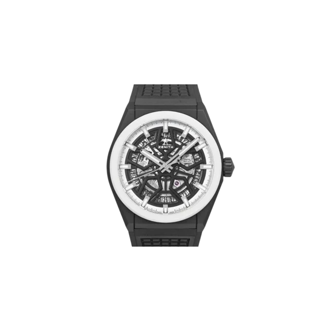 Zenith Defy Classic Skeletonized Black Dial 49.9000.670/77.R782 Black Ruibber Strap Watch-0
