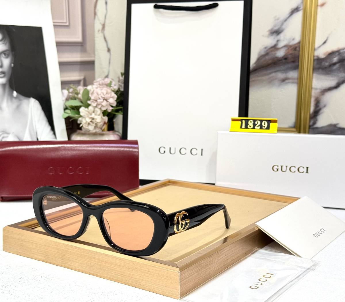 Gucci Pink Premium Women's Sunglasses-0