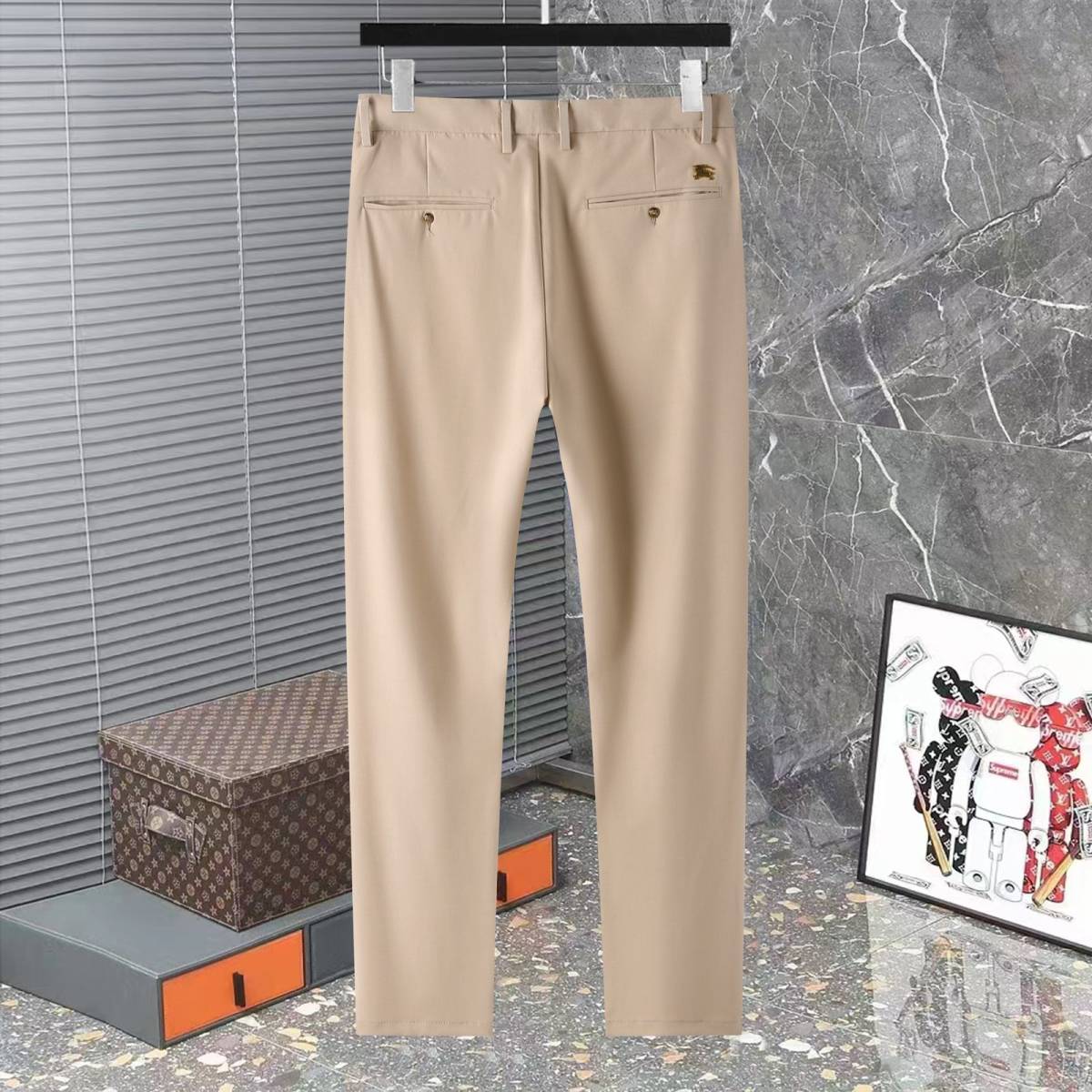 Burberry Cream Premium Logo on Pocket pant-0