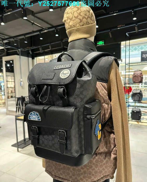 Coach Black Backpack In Signature Canvas-1