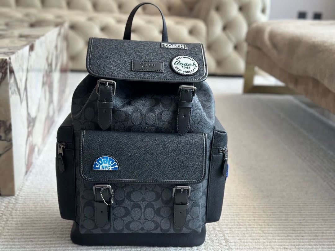 Coach Black Backpack In Signature Canvas-0