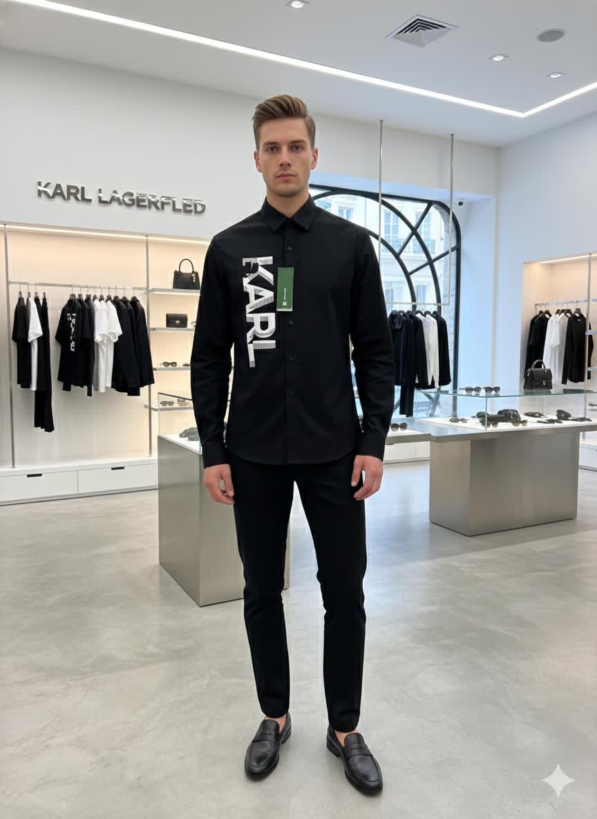 Karl Lagerfeld Black Premium Quality Shirt-0